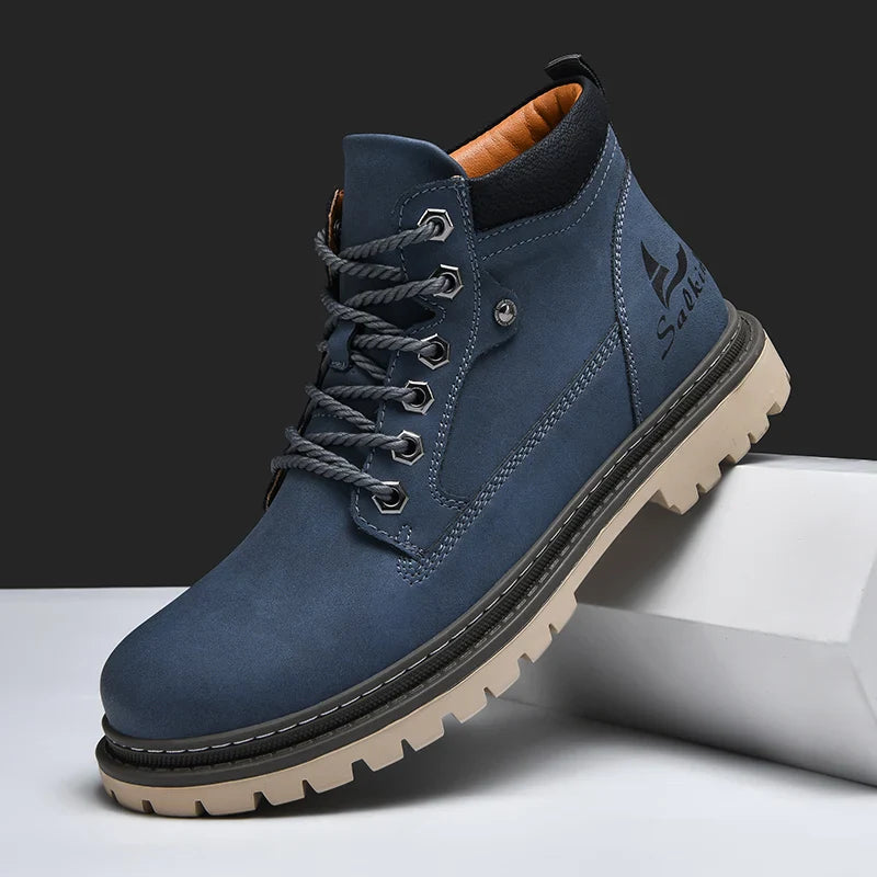 Herren-Knöchelstiefel rutschfest warm gefüttert robuste Wanderschuhe