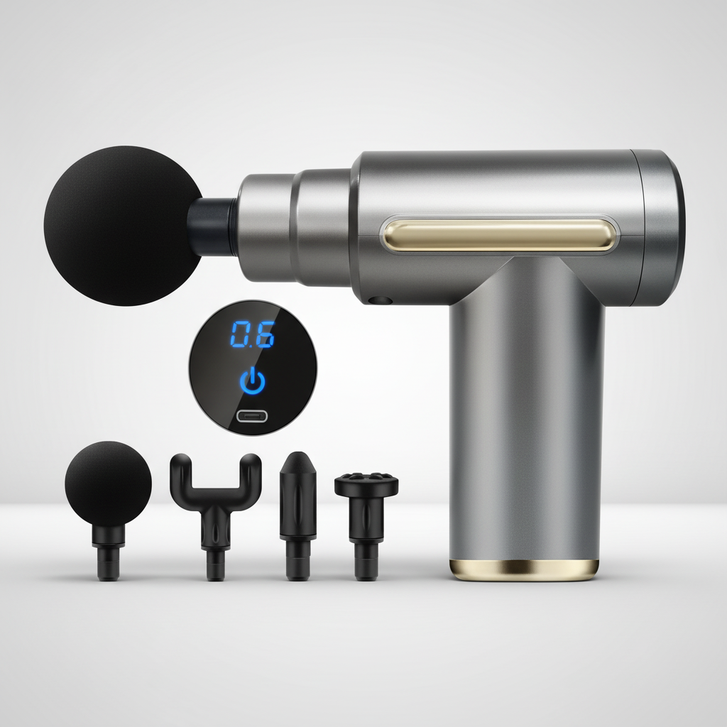 Tragbarer Percussion-Massager mit austauschbaren Massageköpfen
