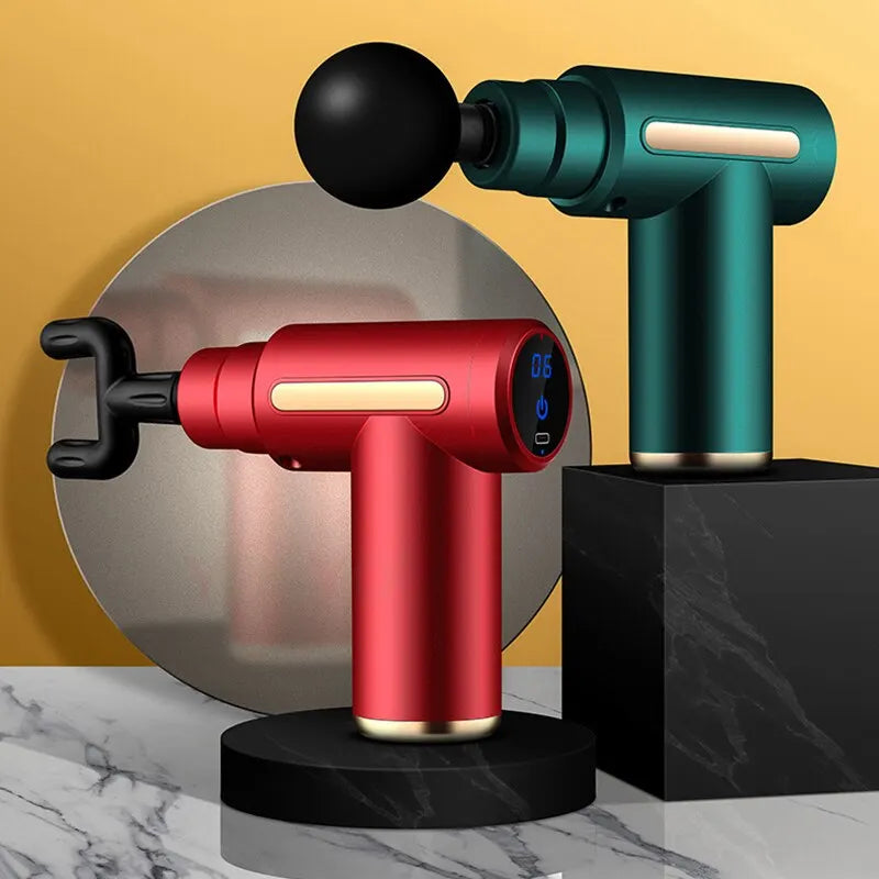 Tragbarer Percussion-Massager mit austauschbaren Massageköpfen
