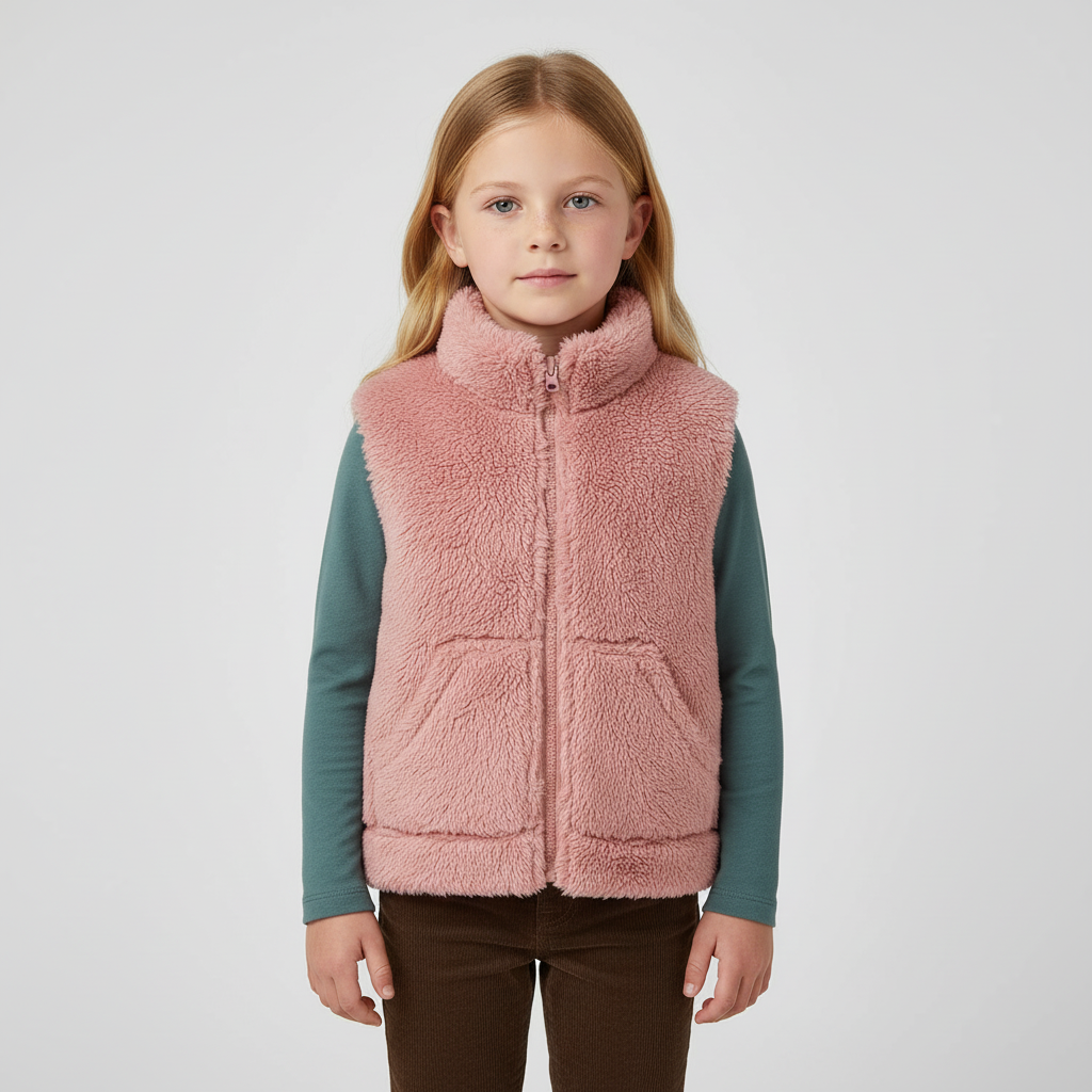 Kinderweste Fleece warm ärmellos Rollkragen