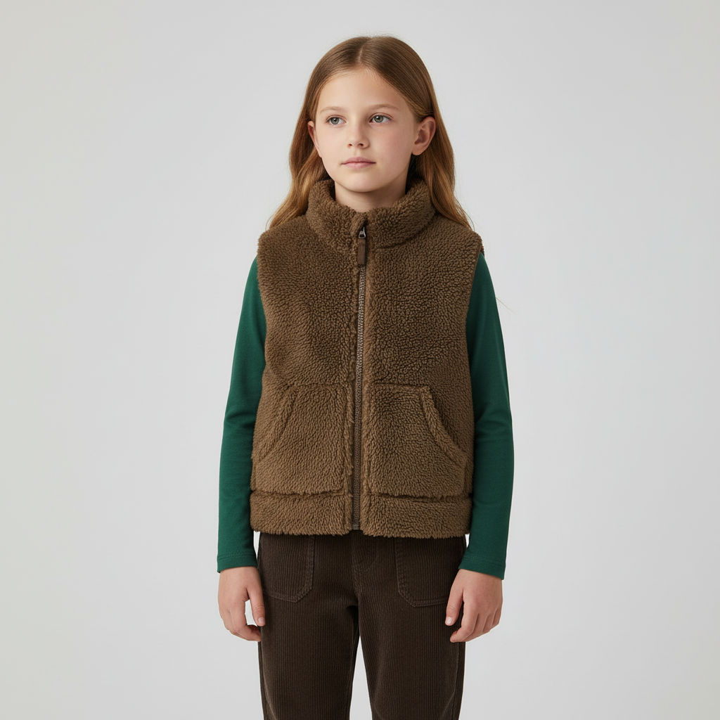 Kinderweste Fleece warm ärmellos Rollkragen
