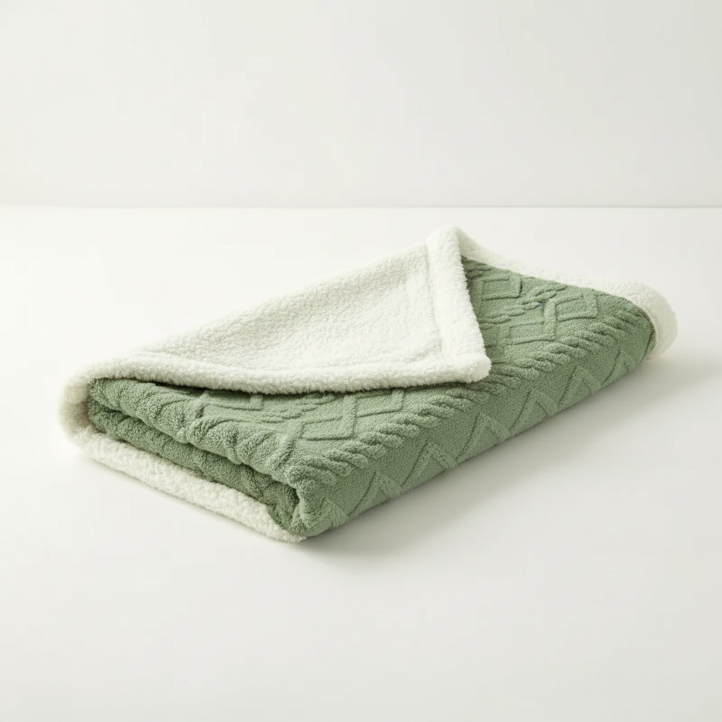 Verdickte Jacquard-Decke mit Sherpa-Futter für gemütliche Wärme