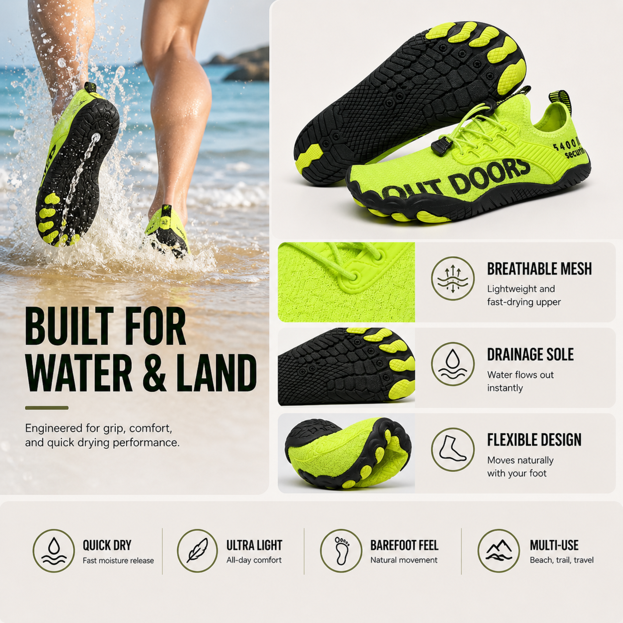 Nordspur | Tidalstep Quick-Dry Barfuß-Wasserschuhe