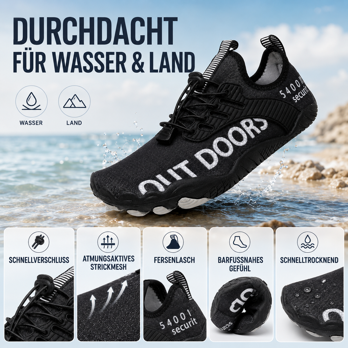 Nordspur | Tidalstep Quick-Dry Barfuß-Wasserschuhe