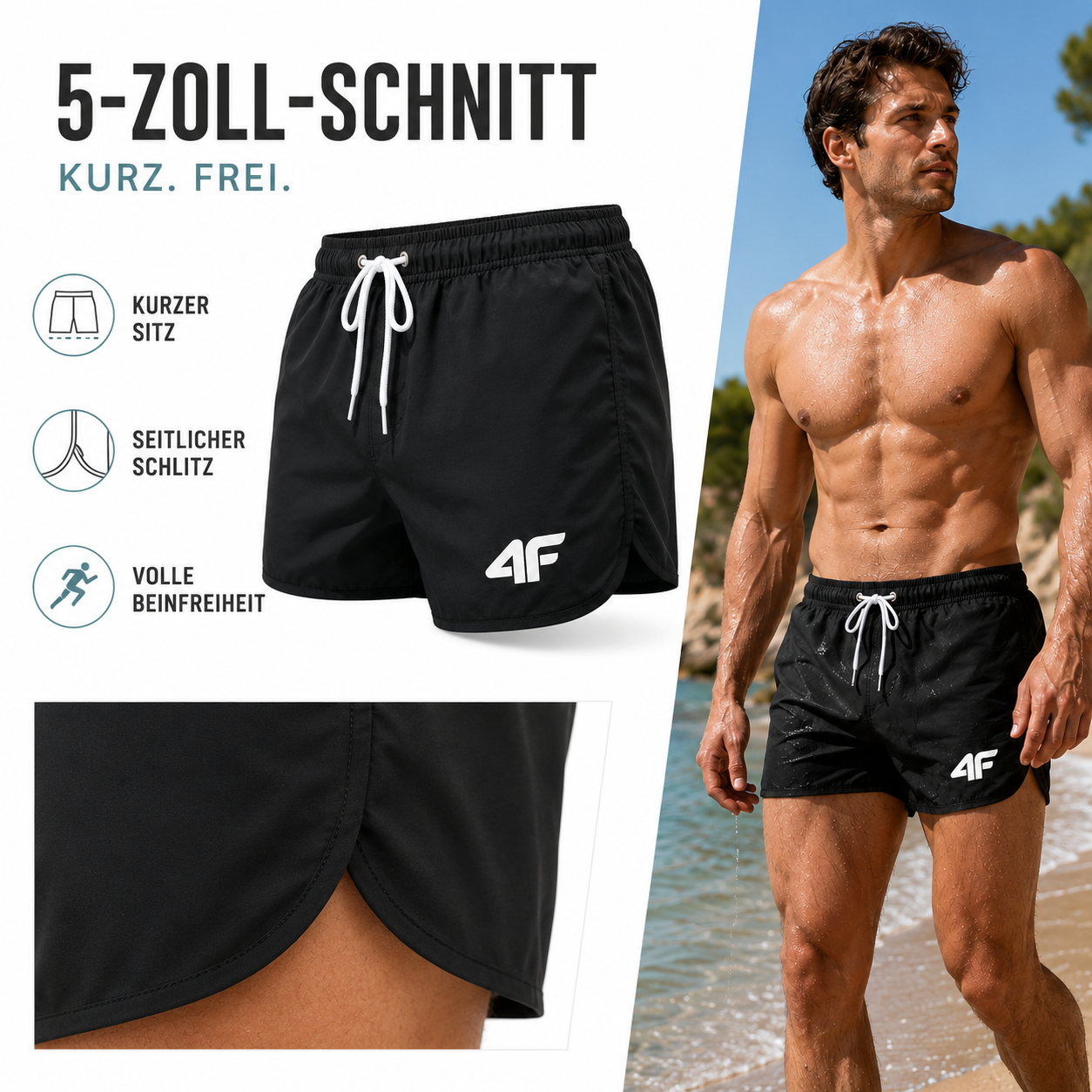 Nordspur | TideRunner Badehose Herren Strand | Schnelltrocknend