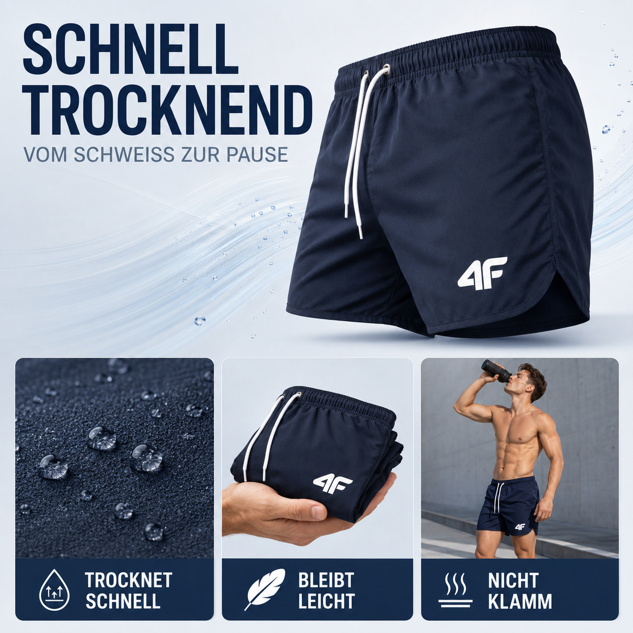 Nordspur | TideRunner Kurze Shorts Herren | Schnelltrocknend