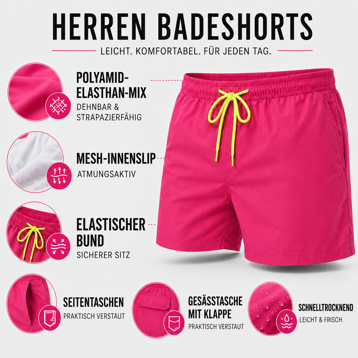 Nordspur | TideVero Bade-Shorts mit elastischem Bund