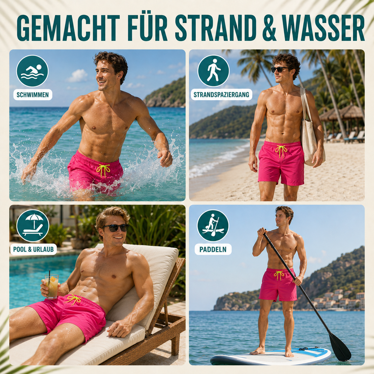 Nordspur | TideVero Bade-Shorts mit elastischem Bund