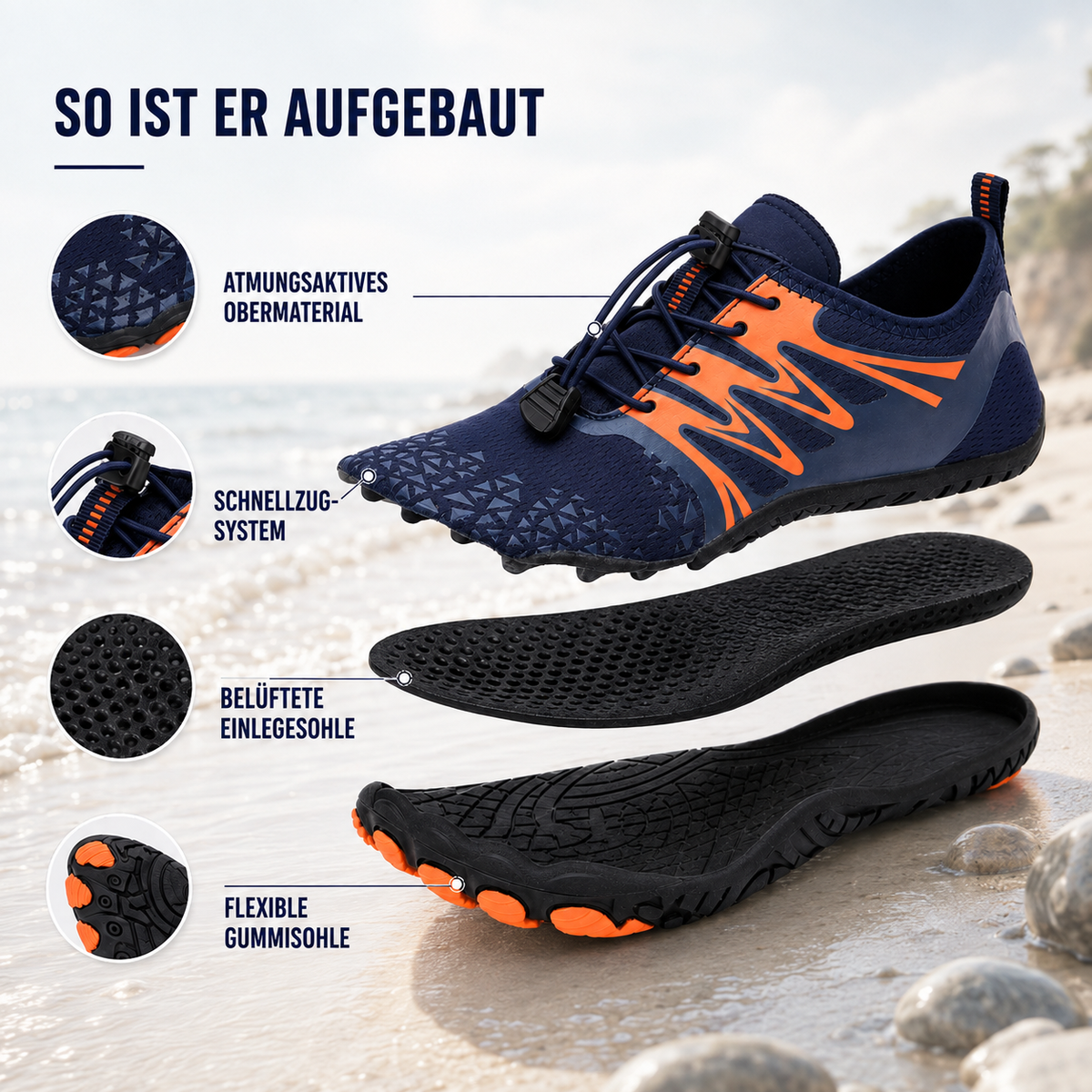Nordspur | Tidestep Schnelltrocknender Barfuß-Wassersneaker