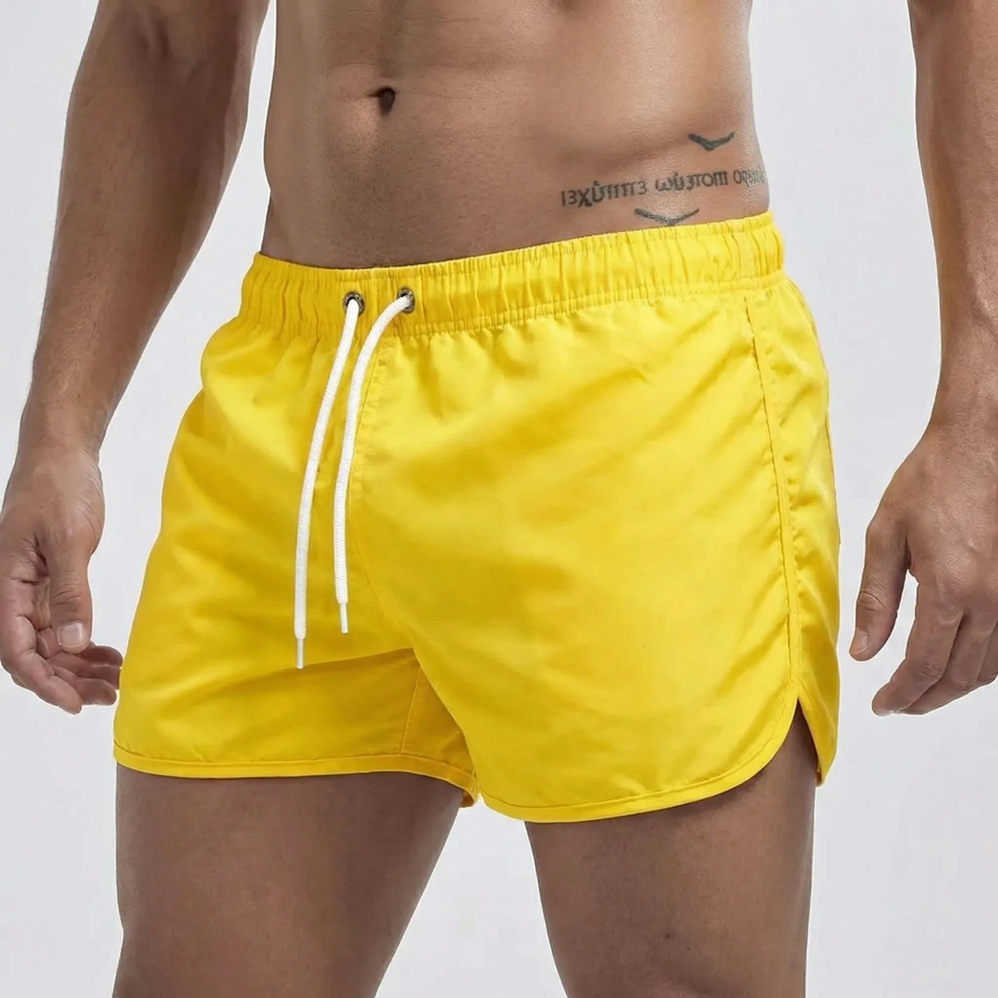 Herren-Badeshorts Niedrigschaft leicht kurze Länge Strandshorts