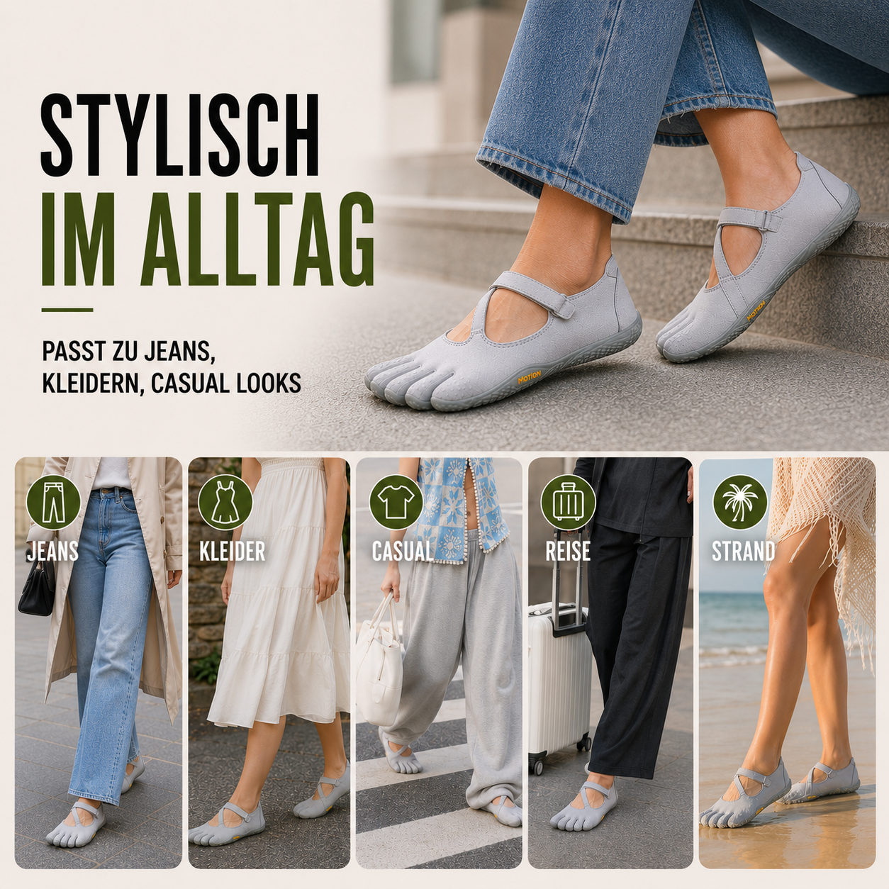 Nordspur | Toevara Fünf-Zehen-Minimalisten-Flachschuh