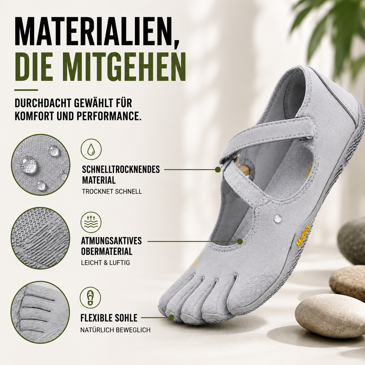 Nordspur | Toevara Fünf-Zehen-Minimalisten-Flachschuh