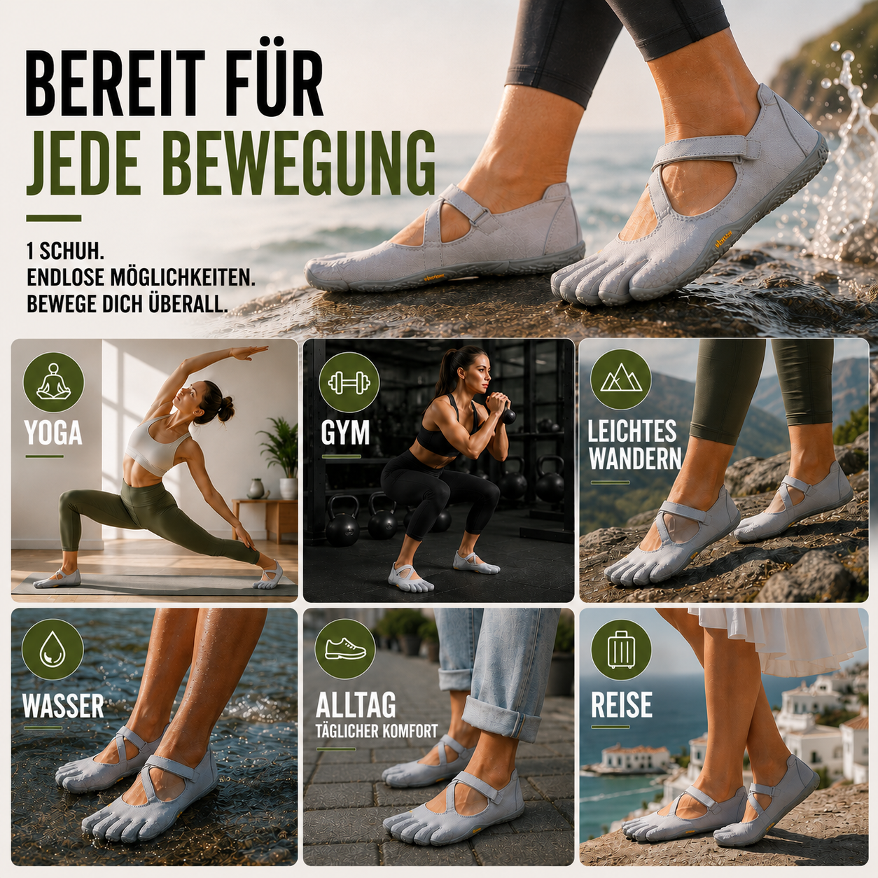 Nordspur | Toevara Fünf-Zehen-Minimalisten-Flachschuh
