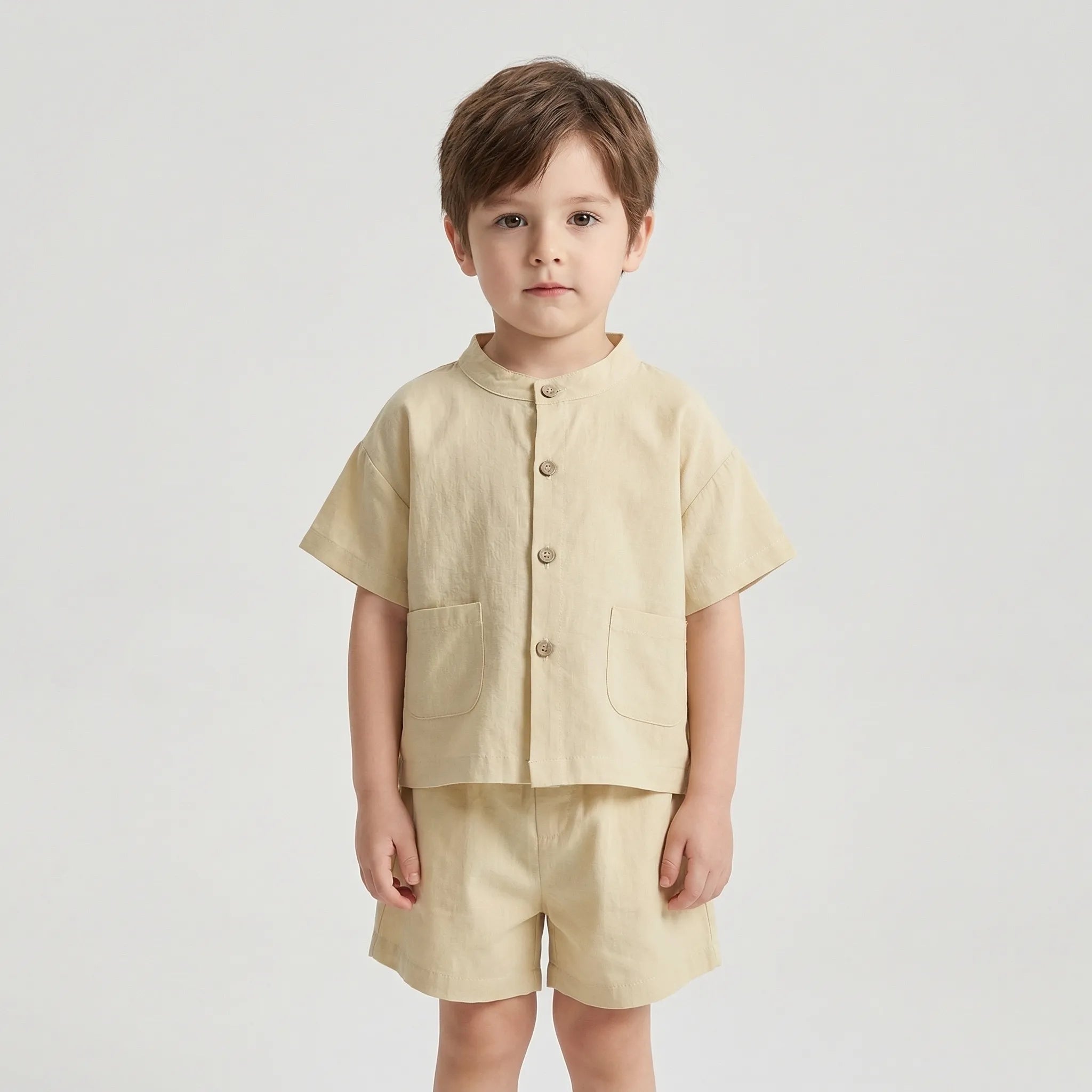 Jungen Kurzarmhemd und Shorts Set mit elastischem Bund