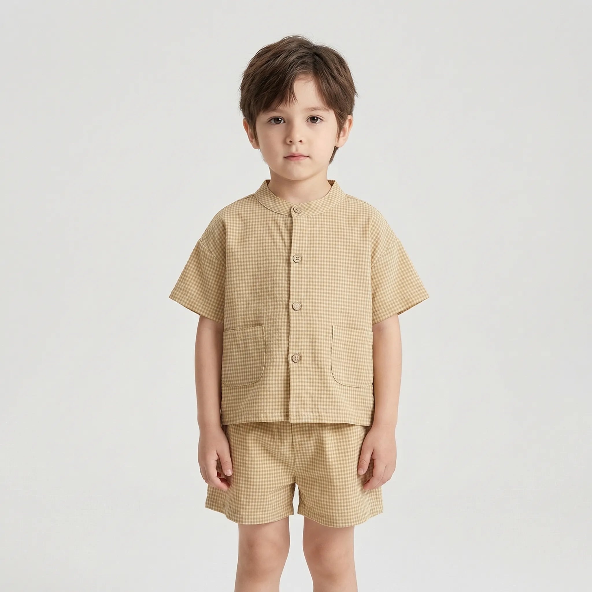 Jungen Kurzarmhemd und Shorts Set mit elastischem Bund