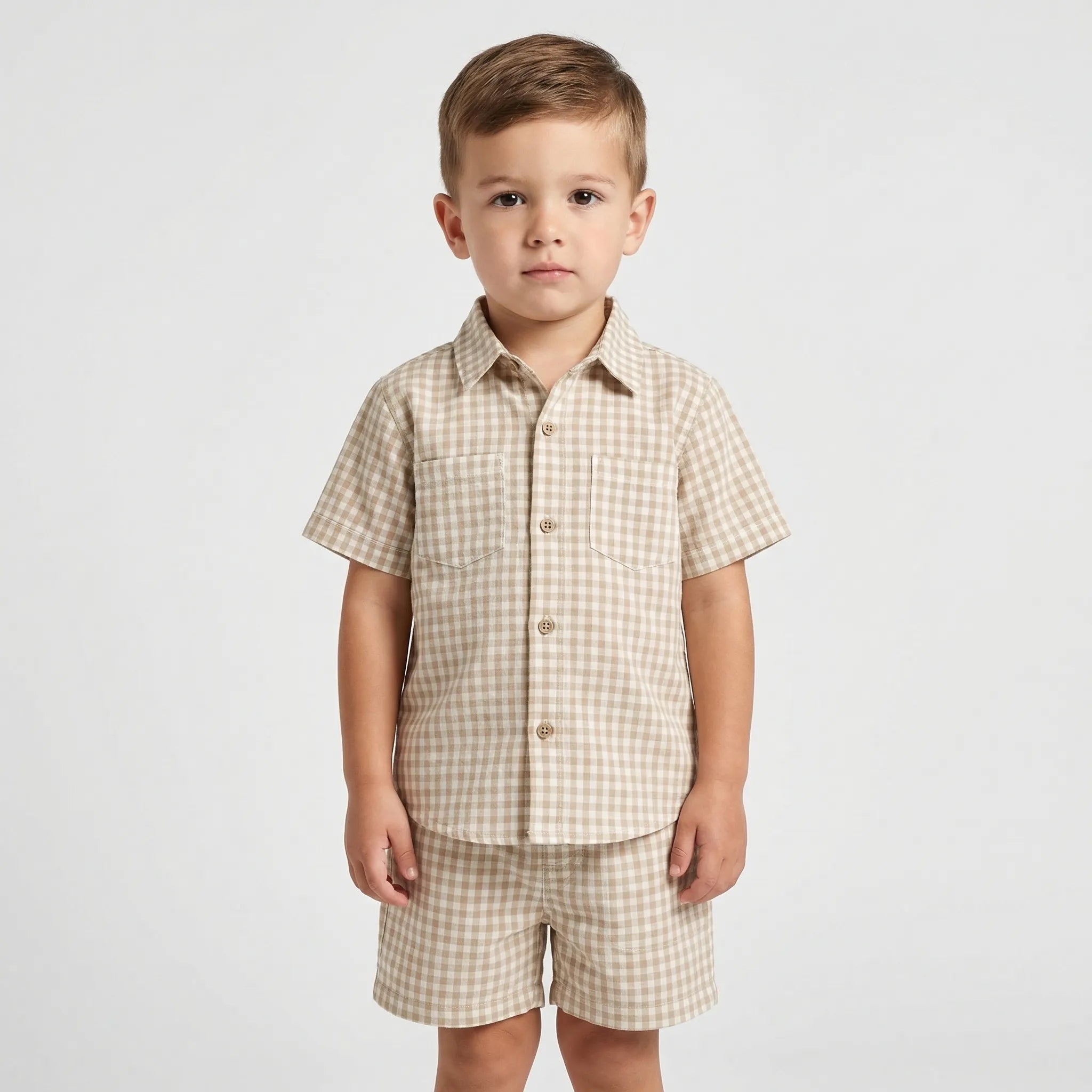 Jungen Kurzarmhemd und Shorts Set mit elastischem Bund