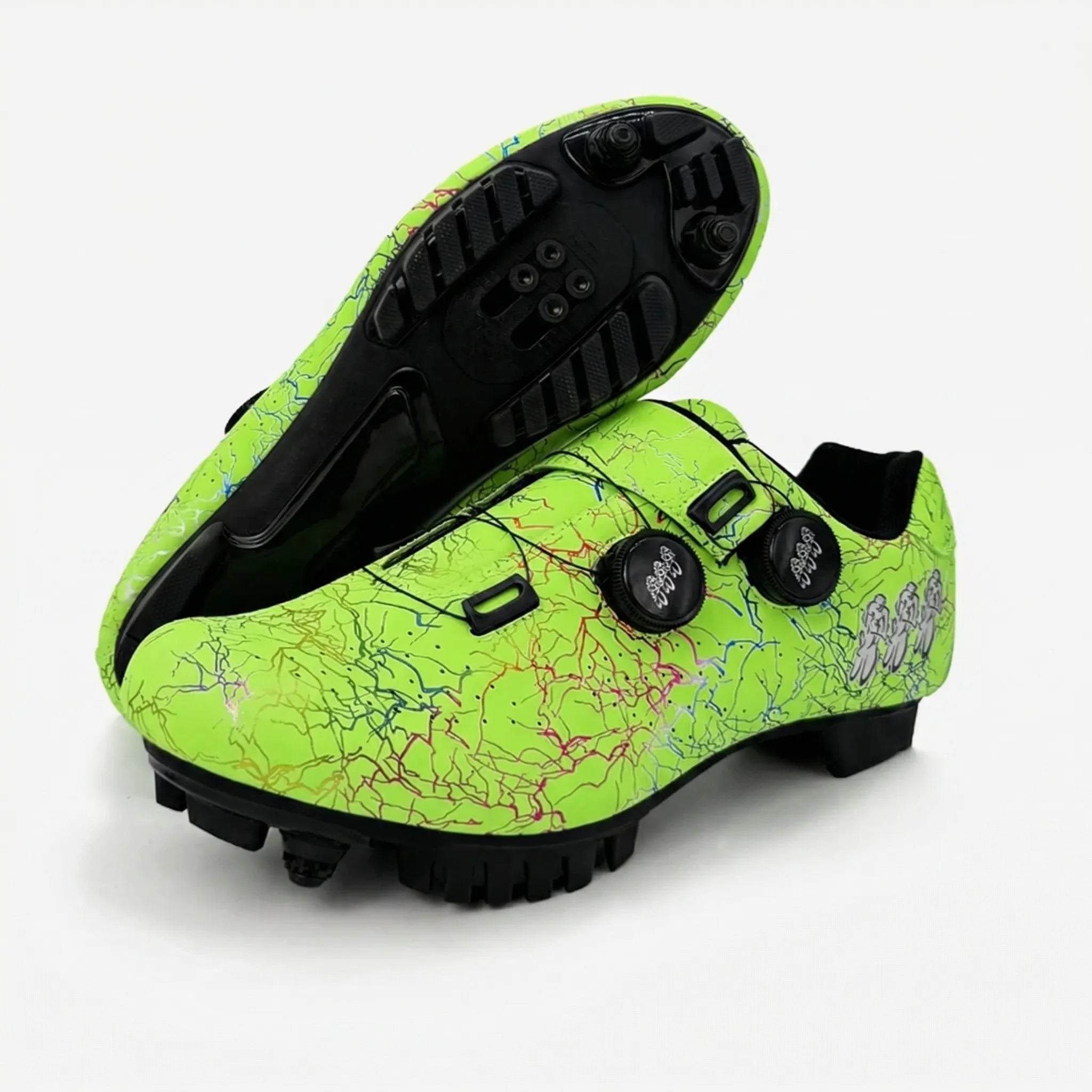 SPD-kompatible Mountainbike-Radschuhe mit Drehverschluss und Profillaufsohle