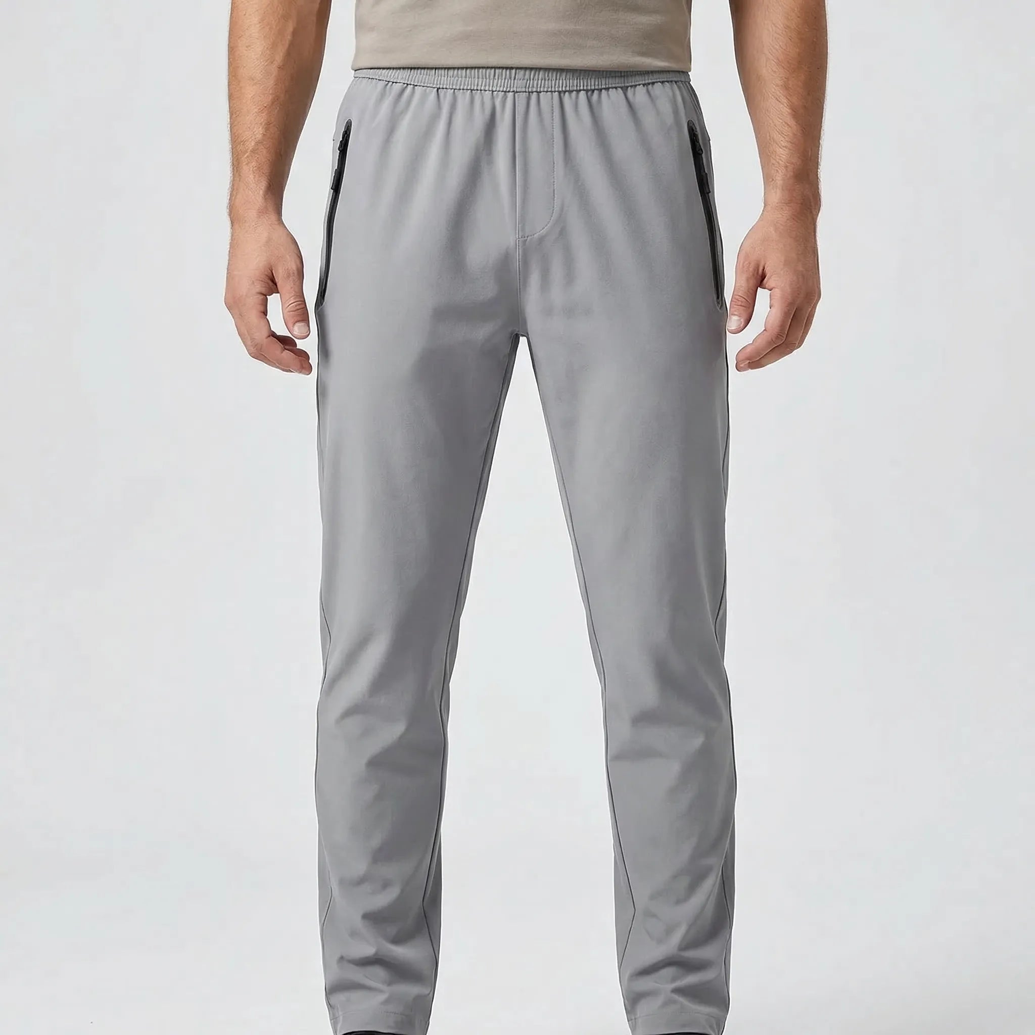 Herren Jogginghose Slim Fit für Training und Freizeit mit Reißverschlusstaschen