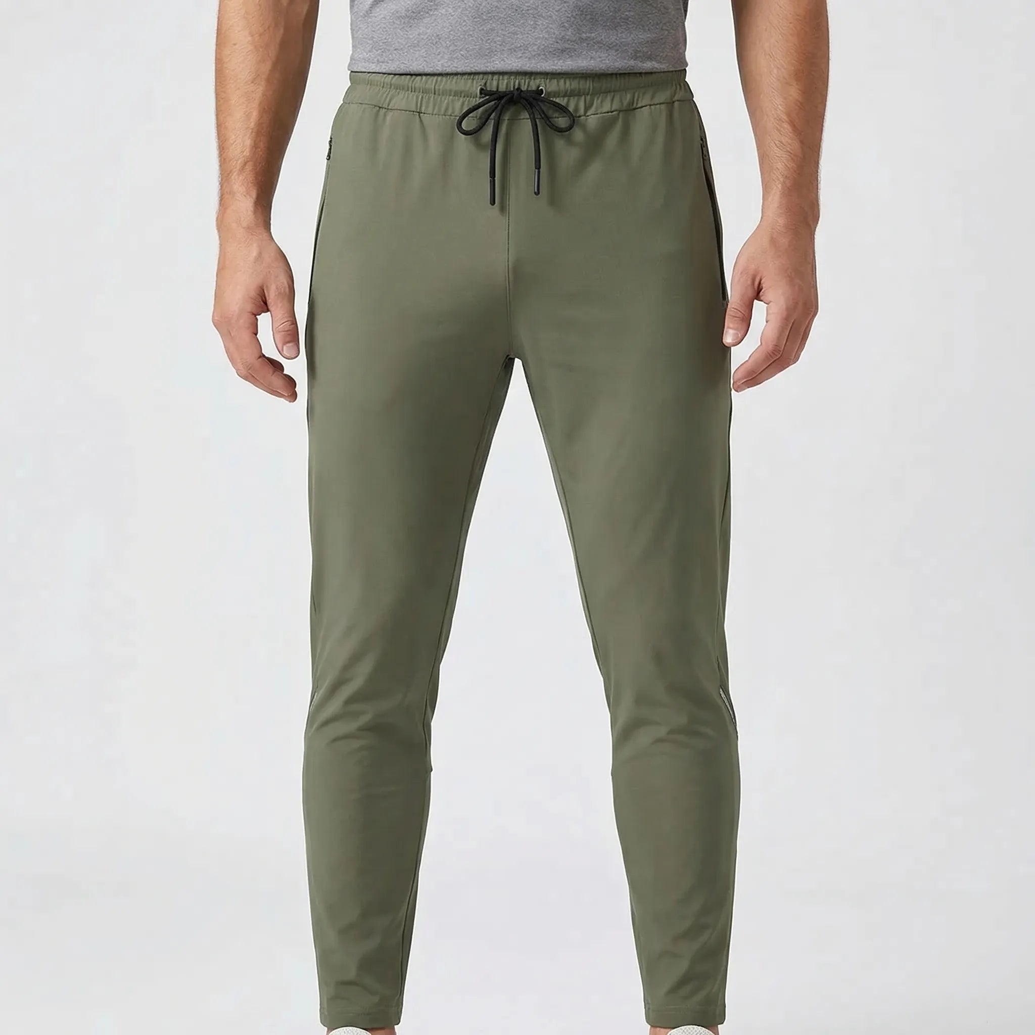 Herren Jogginghose Slim Fit für Training und Freizeit mit Reißverschlusstaschen