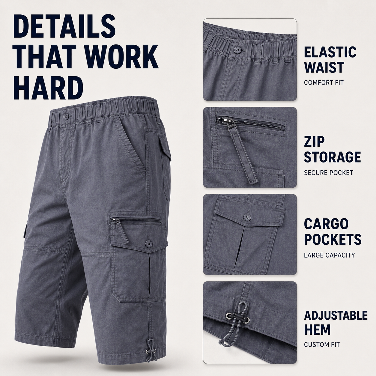 Nordspur | TrailKeen Lockere Cargo-Shorts Knielang