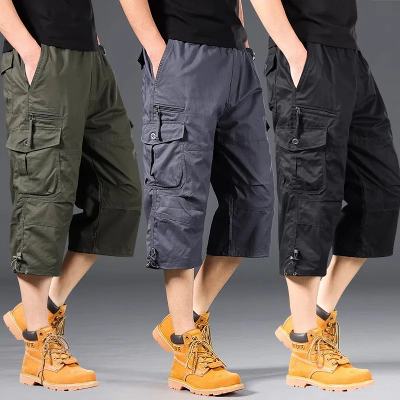Cargo-Shorts knielang elastischer Bund mehrere Taschen