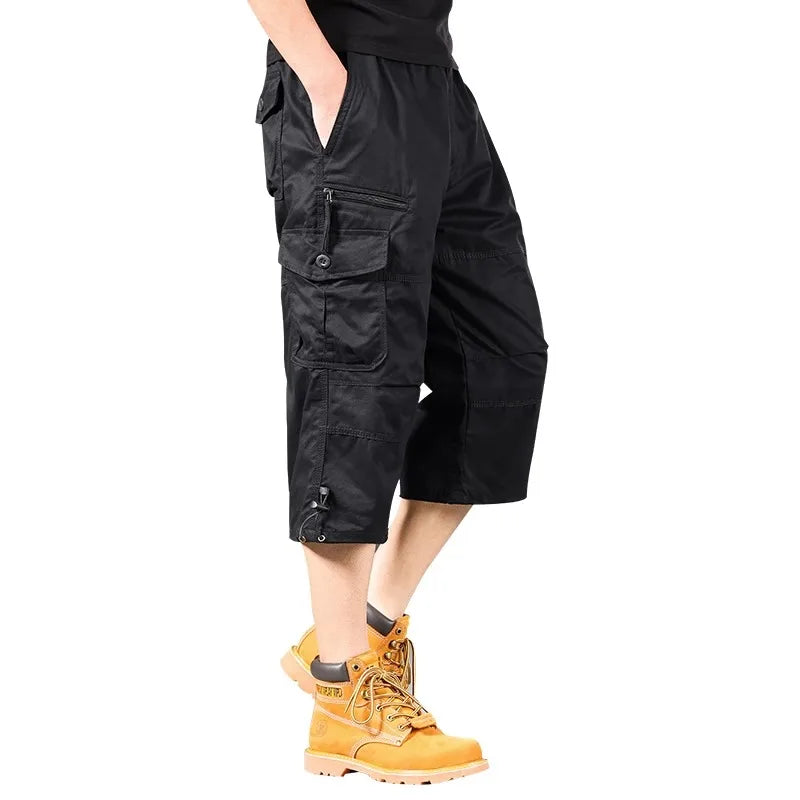 Cargo-Shorts knielang elastischer Bund mehrere Taschen