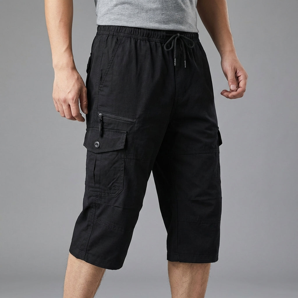 Cargo-Shorts knielang elastischer Bund mehrere Taschen