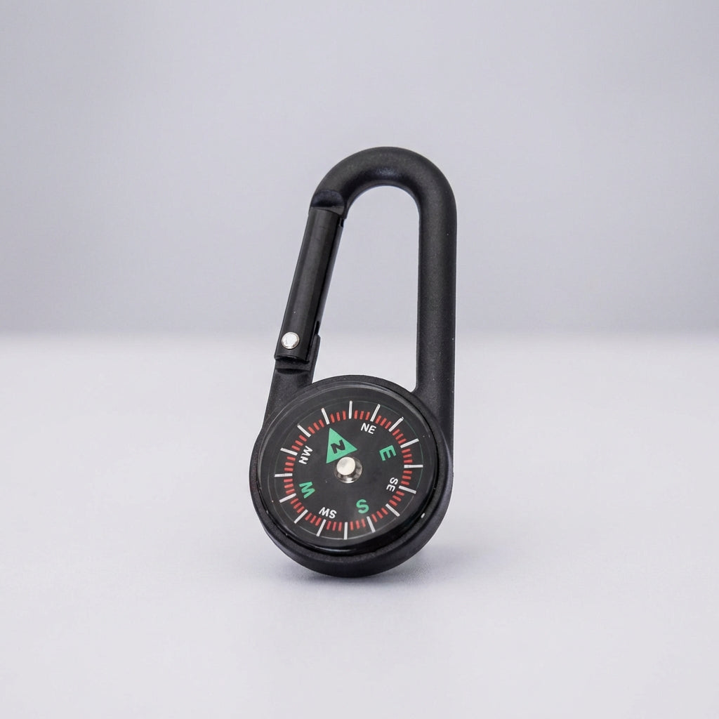 Mini Karabiner-Kompass mit Federklinke und integrierten Kompass