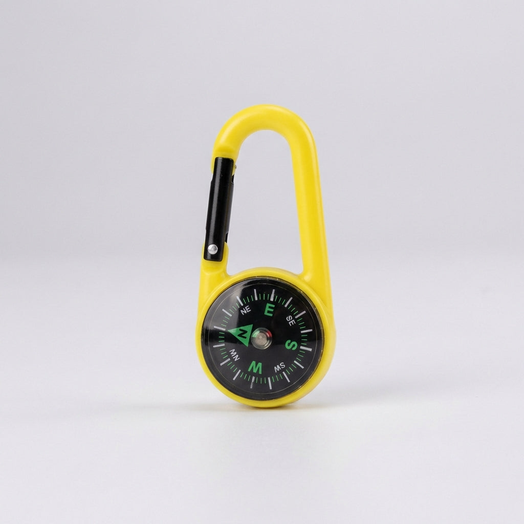 Mini Karabiner-Kompass mit Federklinke und integrierten Kompass