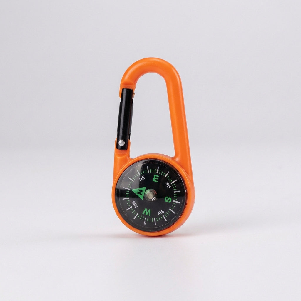 Mini Karabiner-Kompass mit Federklinke und integrierten Kompass
