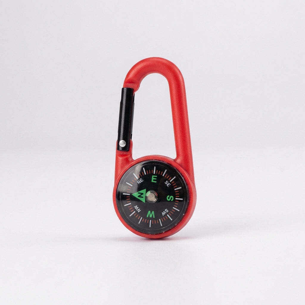 Mini Karabiner-Kompass mit Federklinke und integrierten Kompass