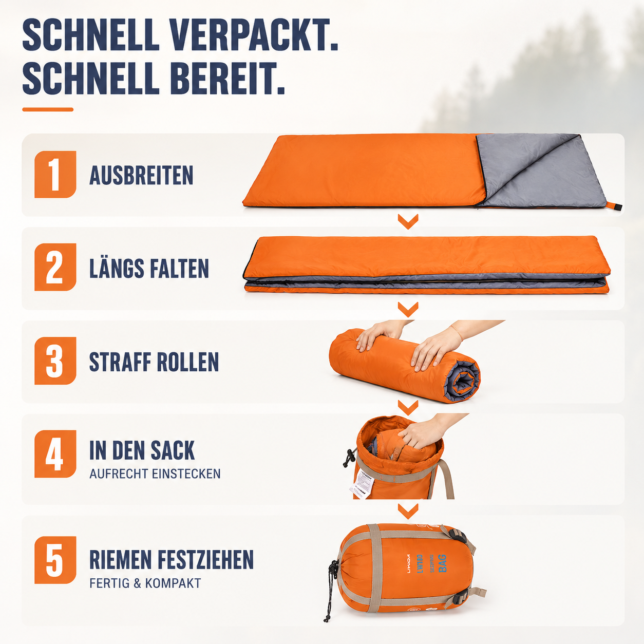 Nordspur | TrailNest Schlafsack im Deckenstil