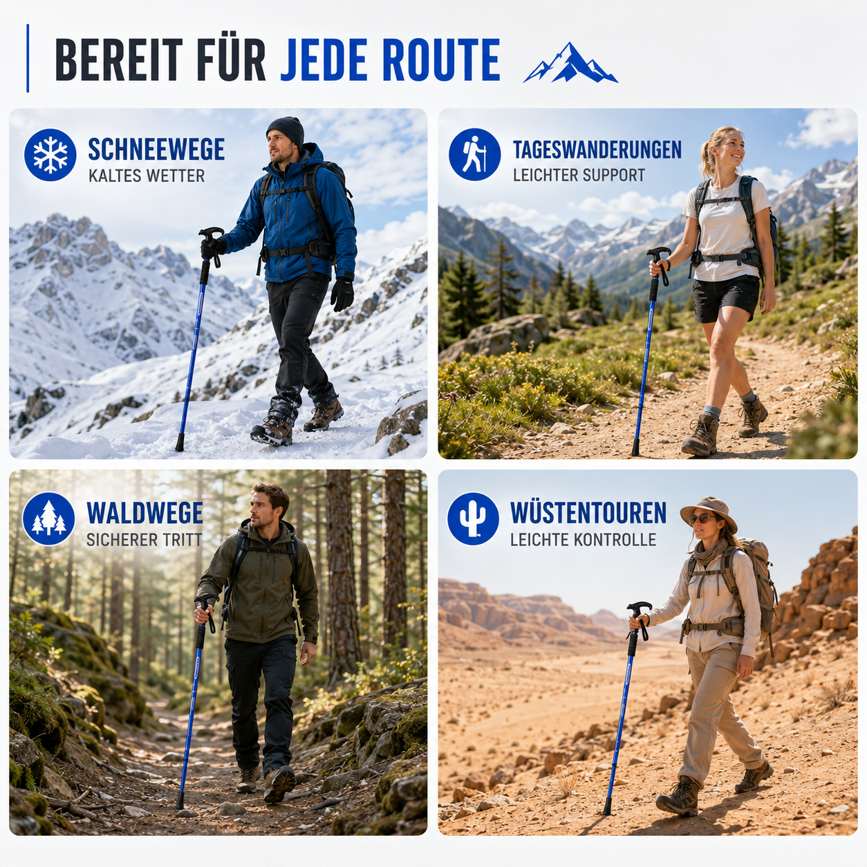 Nordspur | Trailara Faltbarer Teleskop-Trekkingstab