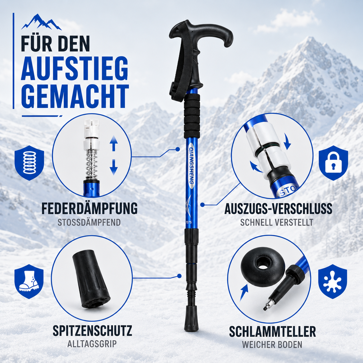 Nordspur | Trailara Faltbarer Teleskop-Trekkingstab