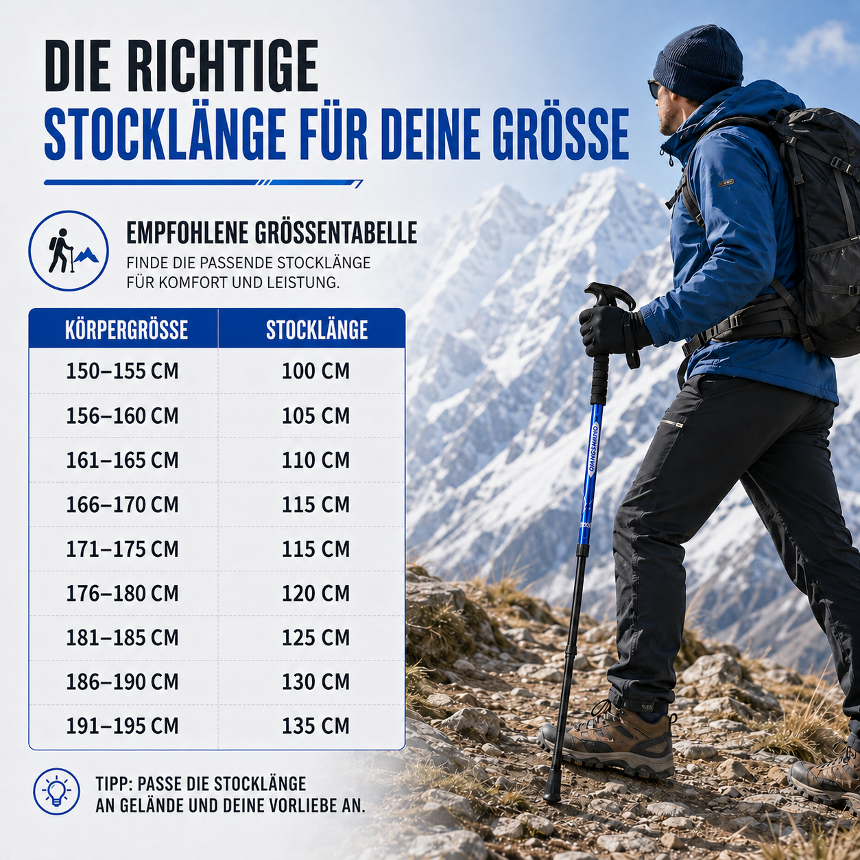 Nordspur | Trailara Faltbarer Teleskop-Trekkingstab