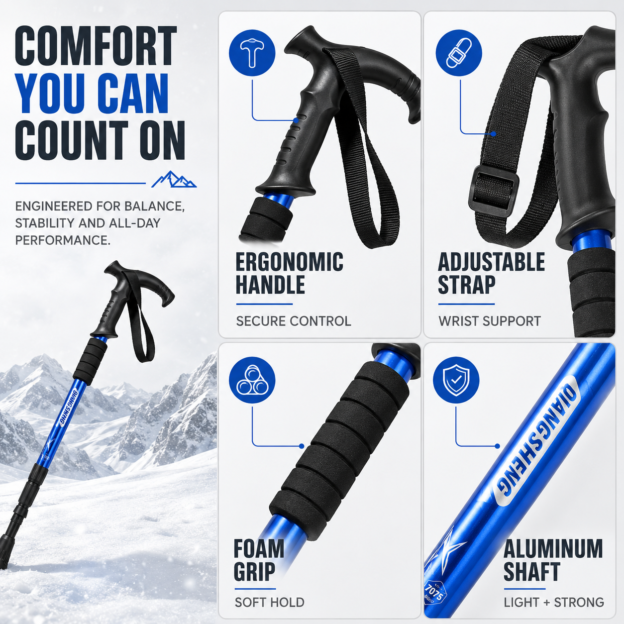 Nordspur | Trailara Faltbarer Teleskop-Trekkingstab