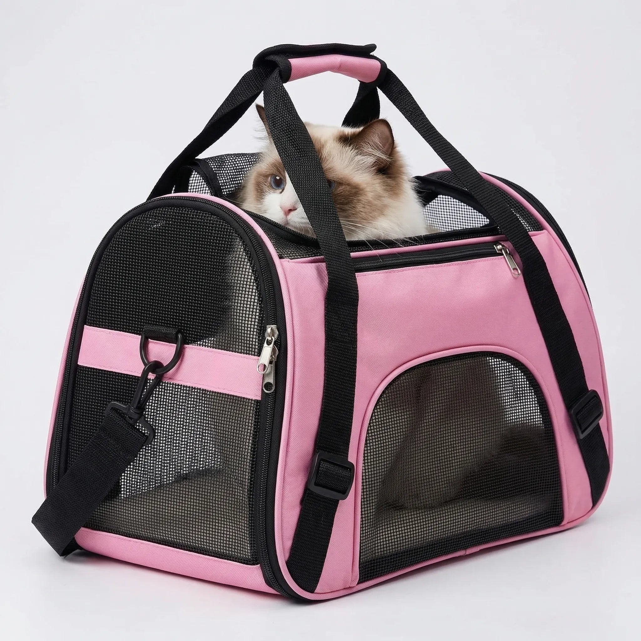 Kleintiertransporttasche atmungsaktiv Mesh Zeltdach Hund Katze