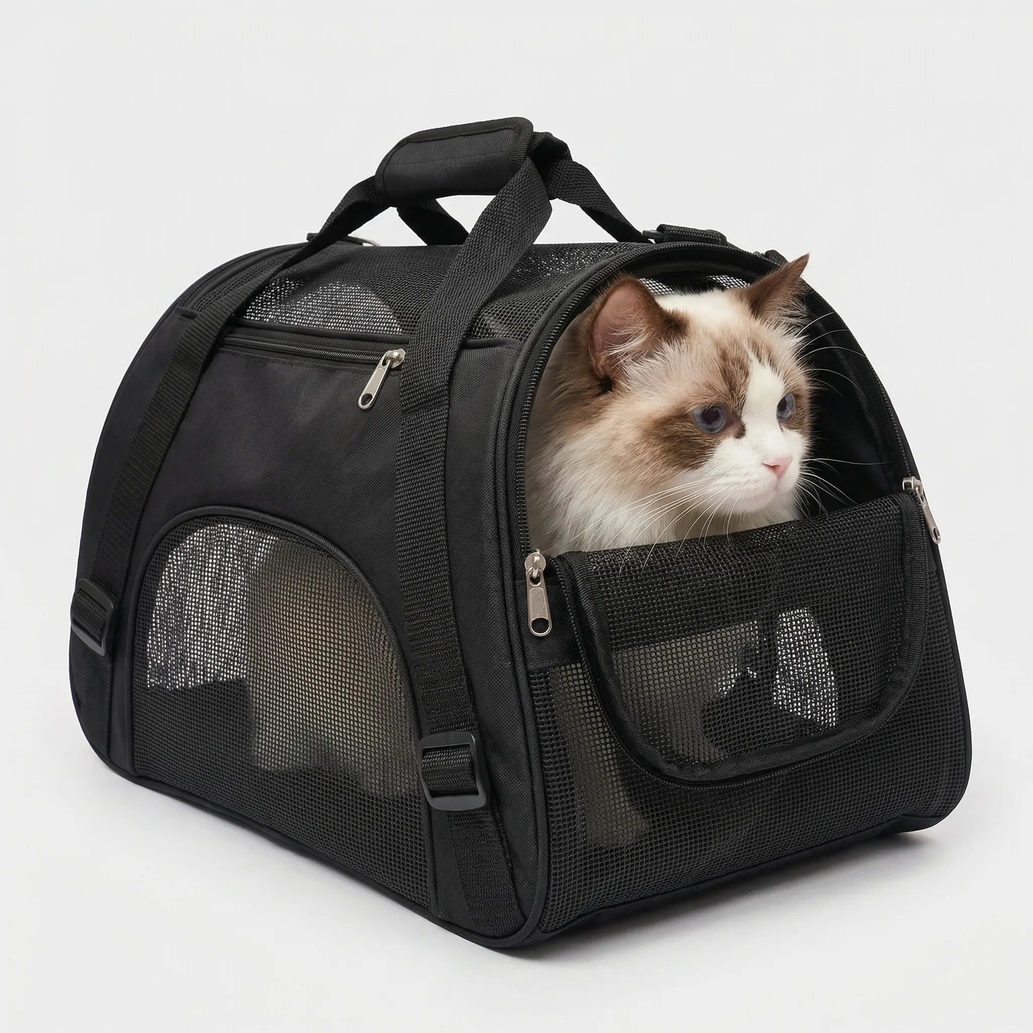 Kleintiertransporttasche atmungsaktiv Mesh Zeltdach Hund Katze