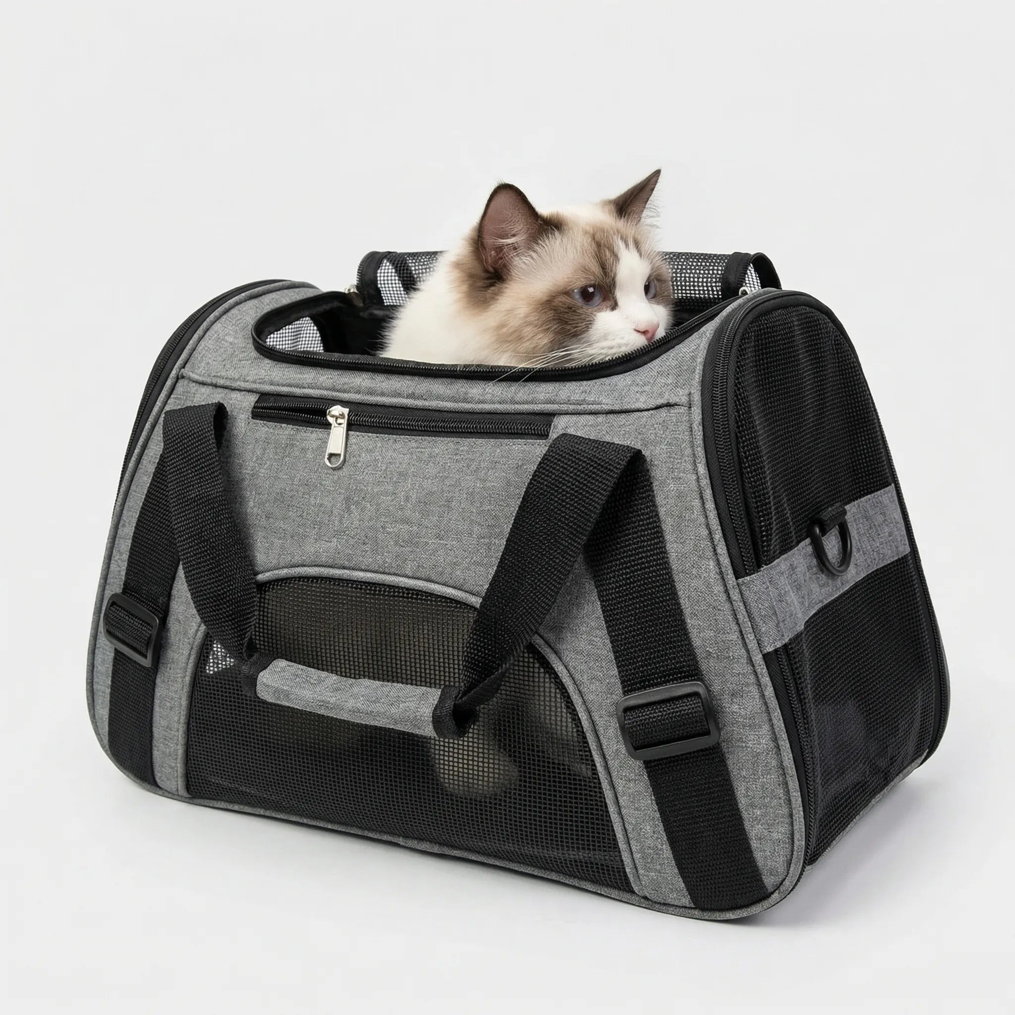 Kleintiertransporttasche atmungsaktiv Mesh Zeltdach Hund Katze