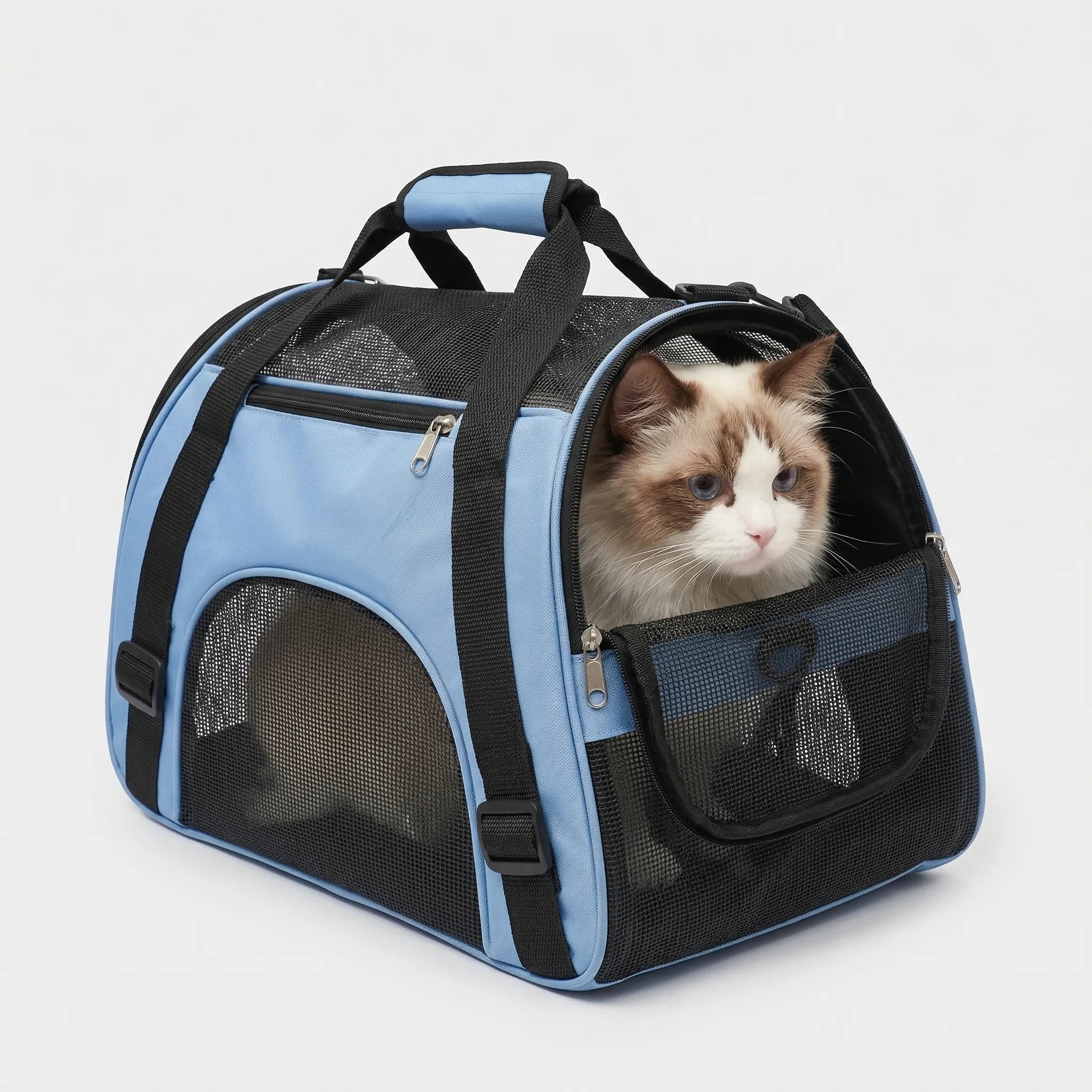 Kleintiertransporttasche atmungsaktiv Mesh Zeltdach Hund Katze