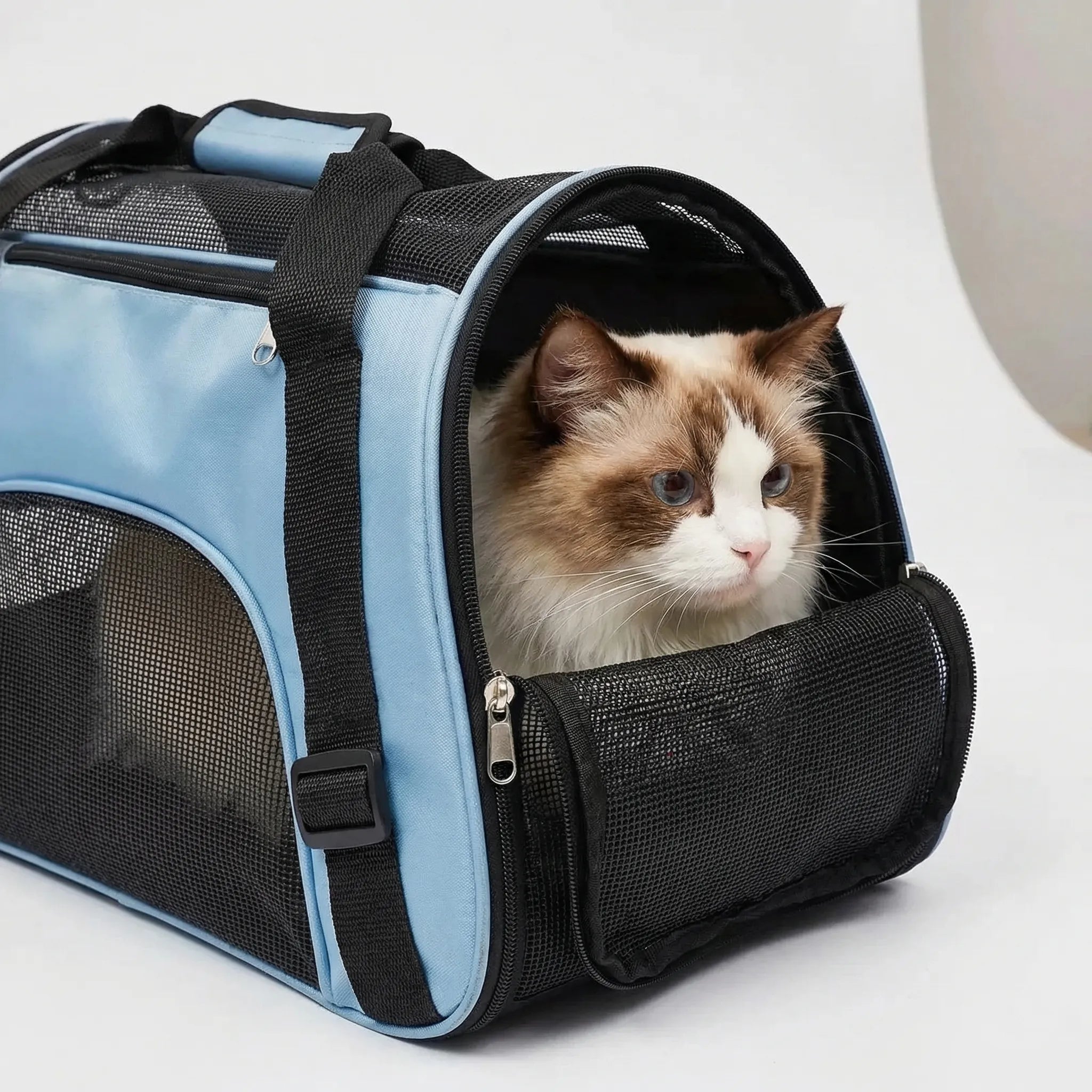 Kleintiertransporttasche atmungsaktiv Mesh Zeltdach Hund Katze