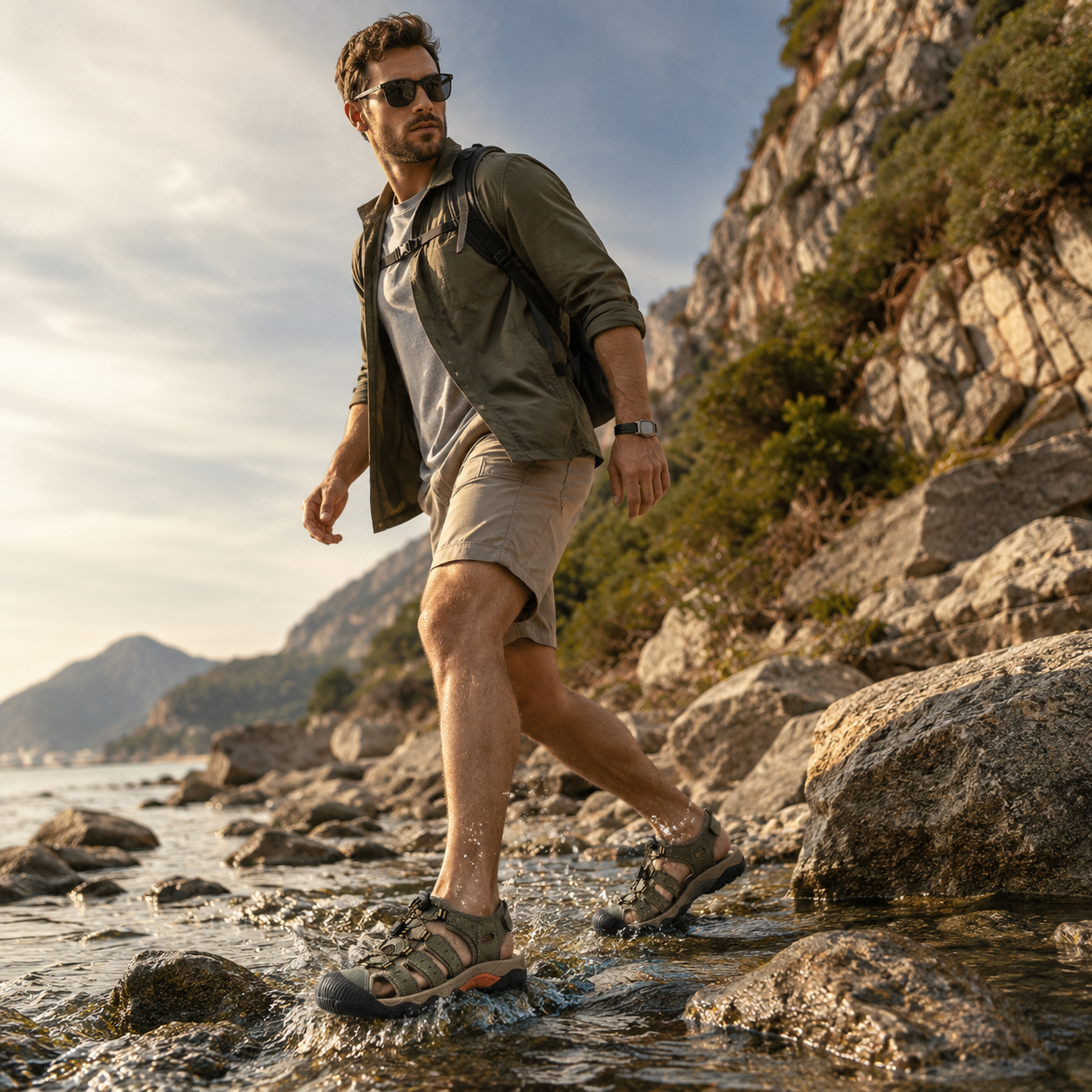 Nordspur | Trailsole Atmungsaktive offene Wandersandale