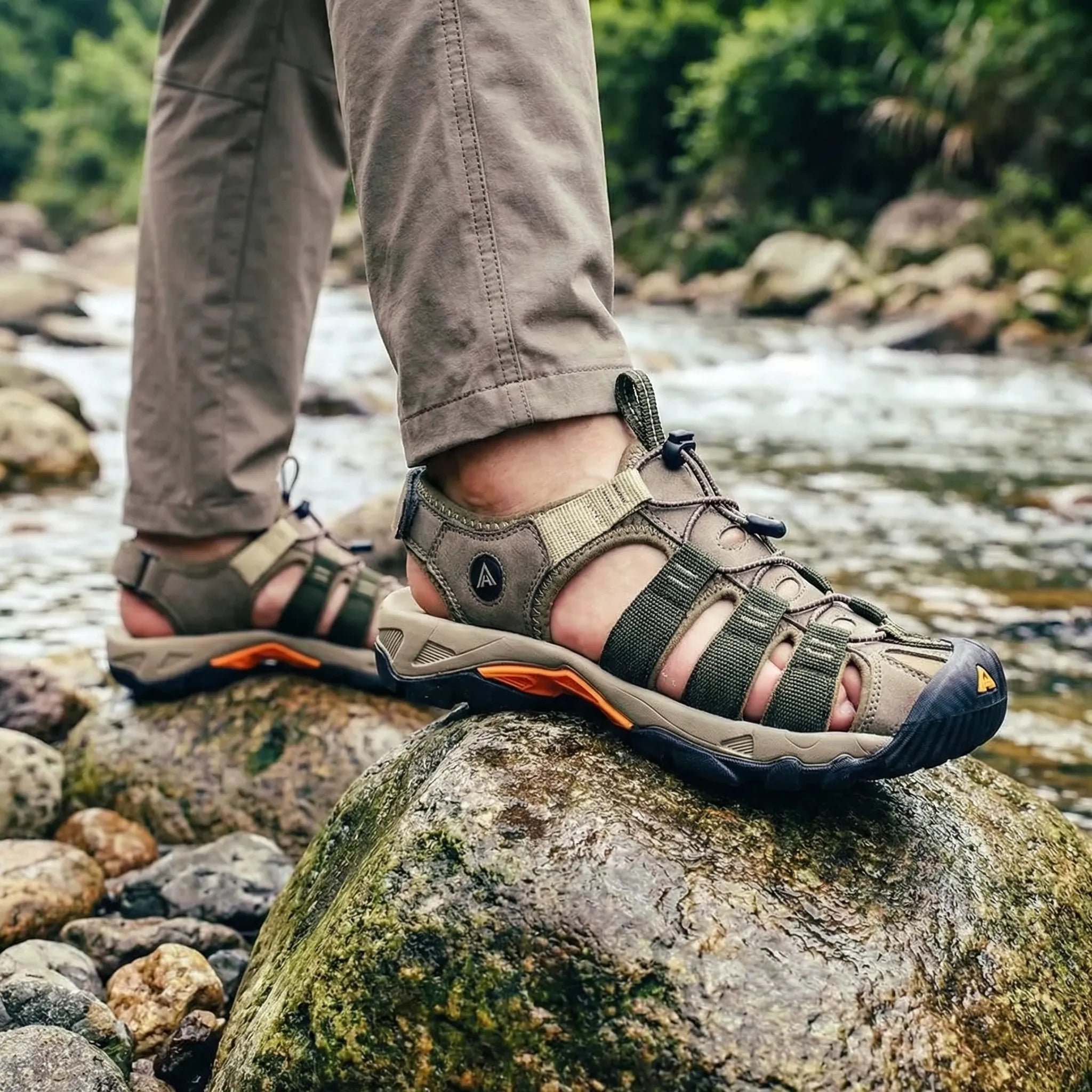Herren-Wandersandale Trailsole atmungsaktiv rutschfest Wasser