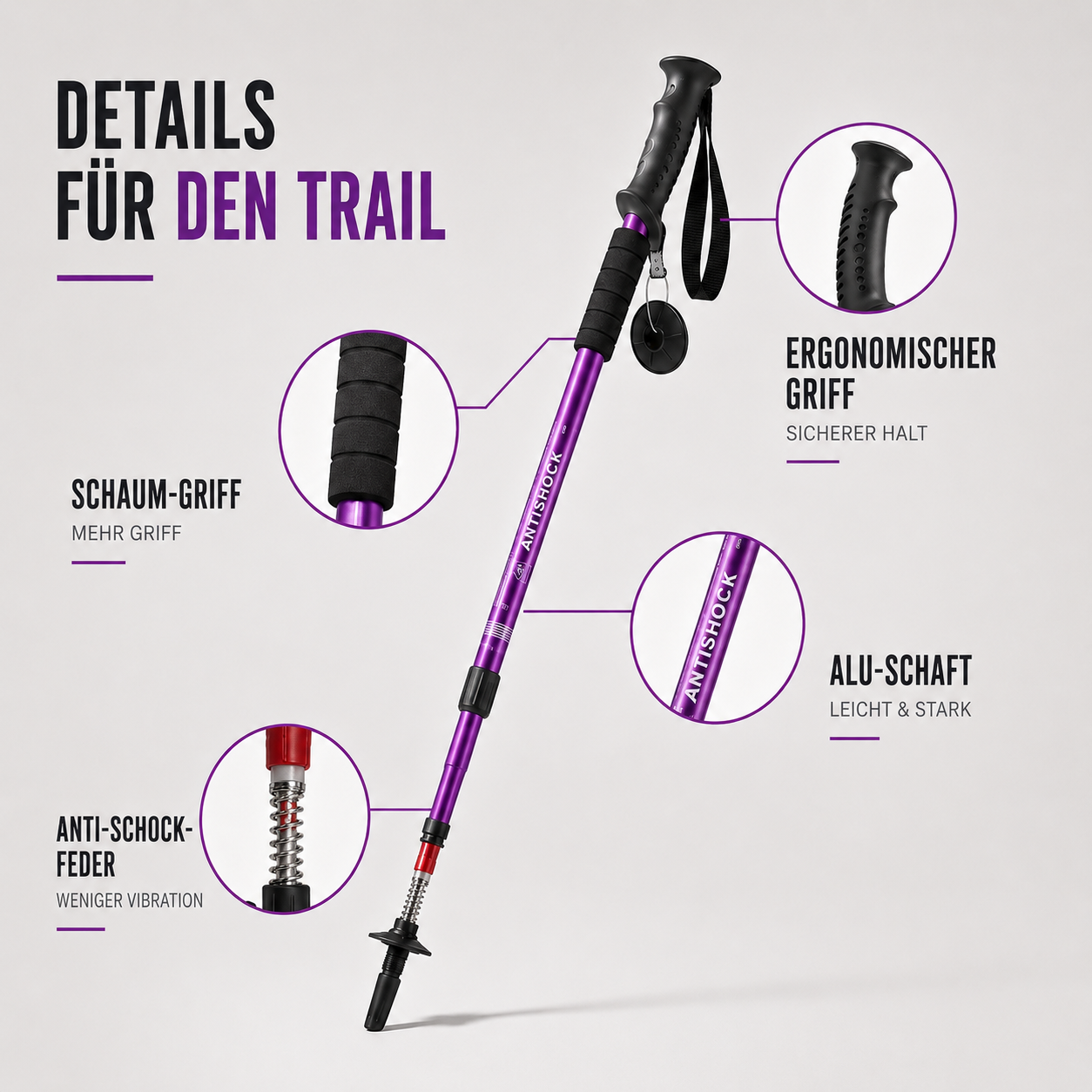 Nordspur | Trailverge Leichte faltbare Trekking-Stöcke