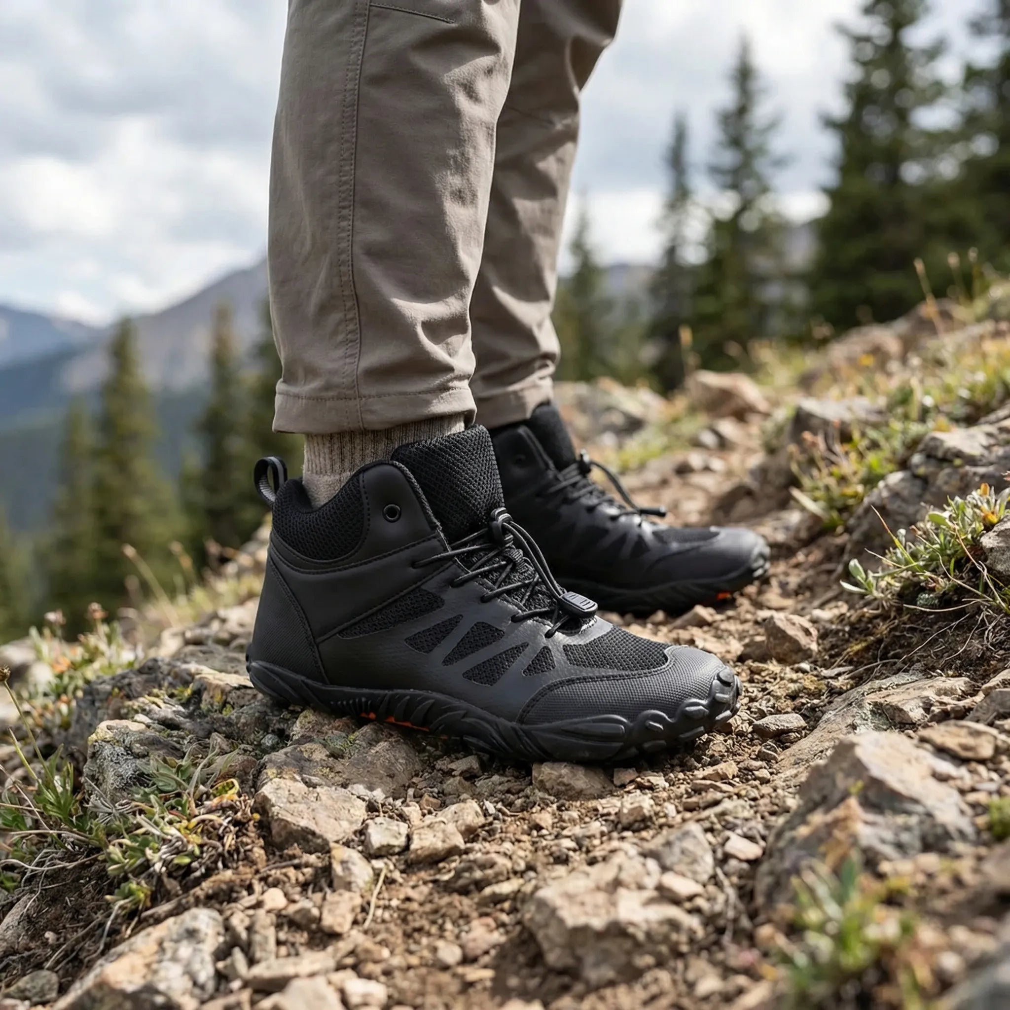 Mittelhoche Wanderschuhe mit rutschfester Sohle und atmungsaktivem Mesh-Obermaterial