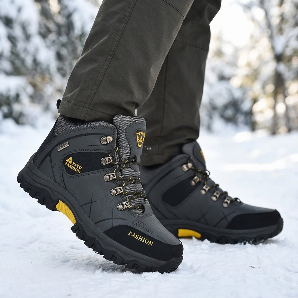 Herren Winterstiefel knöchelhoch wasserdicht rutschfest warm gefüttert