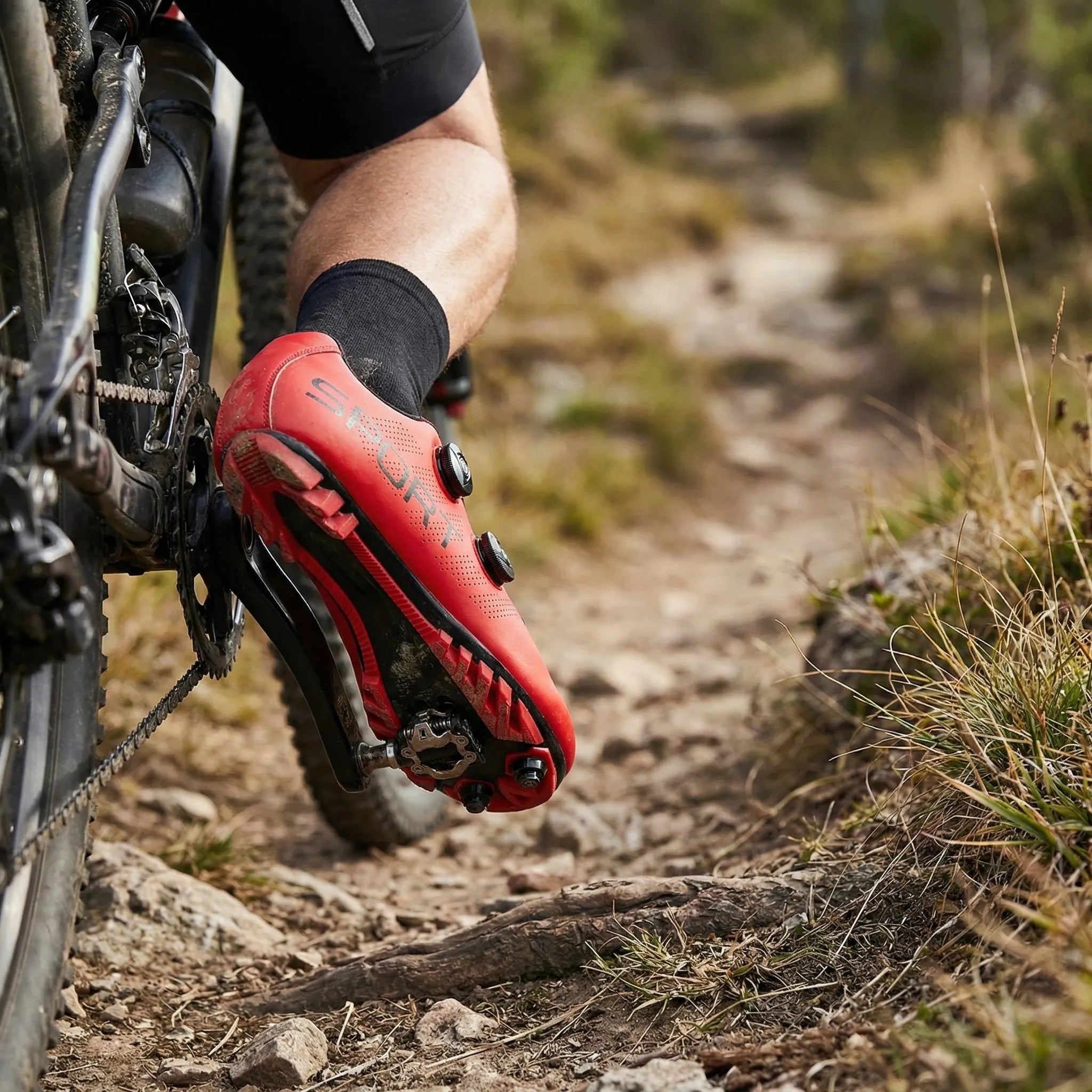 MTB-Rennradschuh mit dualem Drehverschluss und atmungsaktivem Obermaterial