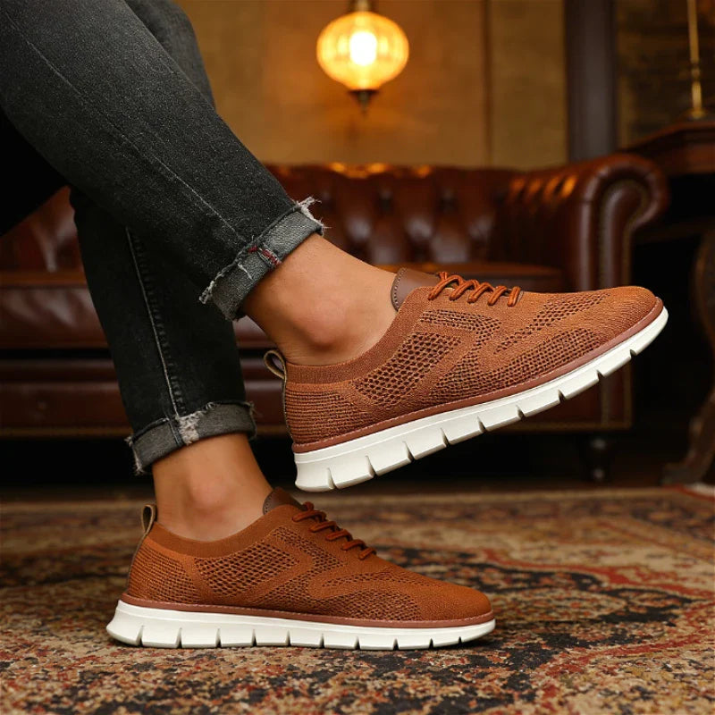 Herren-Sneaker atmungsaktiv leicht Mesh gepolsterte Sohle