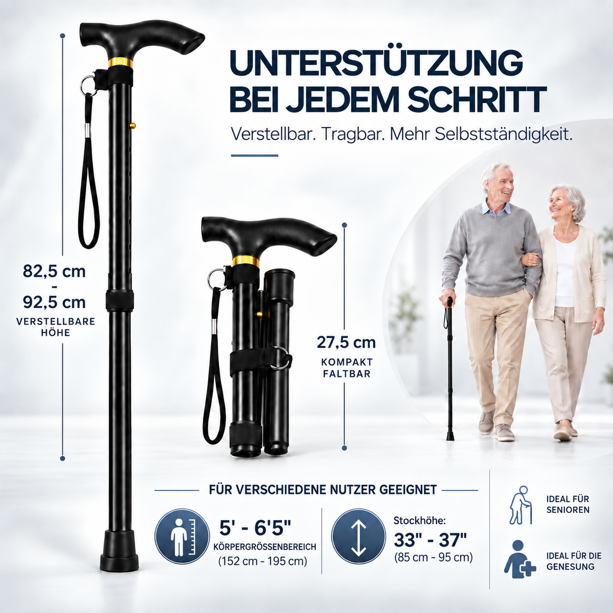 Nordspur | TrekFolda Zusammenklappbarer Teleskop-Trekkingstab
