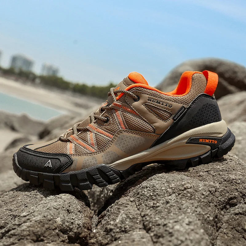 Herren-Wanderschuhe atmungsaktiv schnürbar rutschfest gepolsterte Sohle
